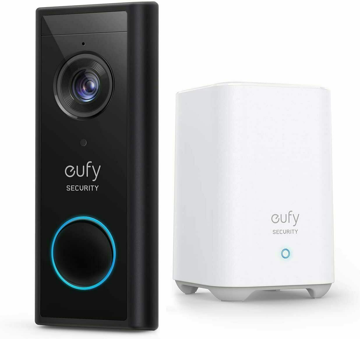 Kit Sonerie video eufy + HomeBase, Wireless, 2K HD, autonomie 6 luni, Negru