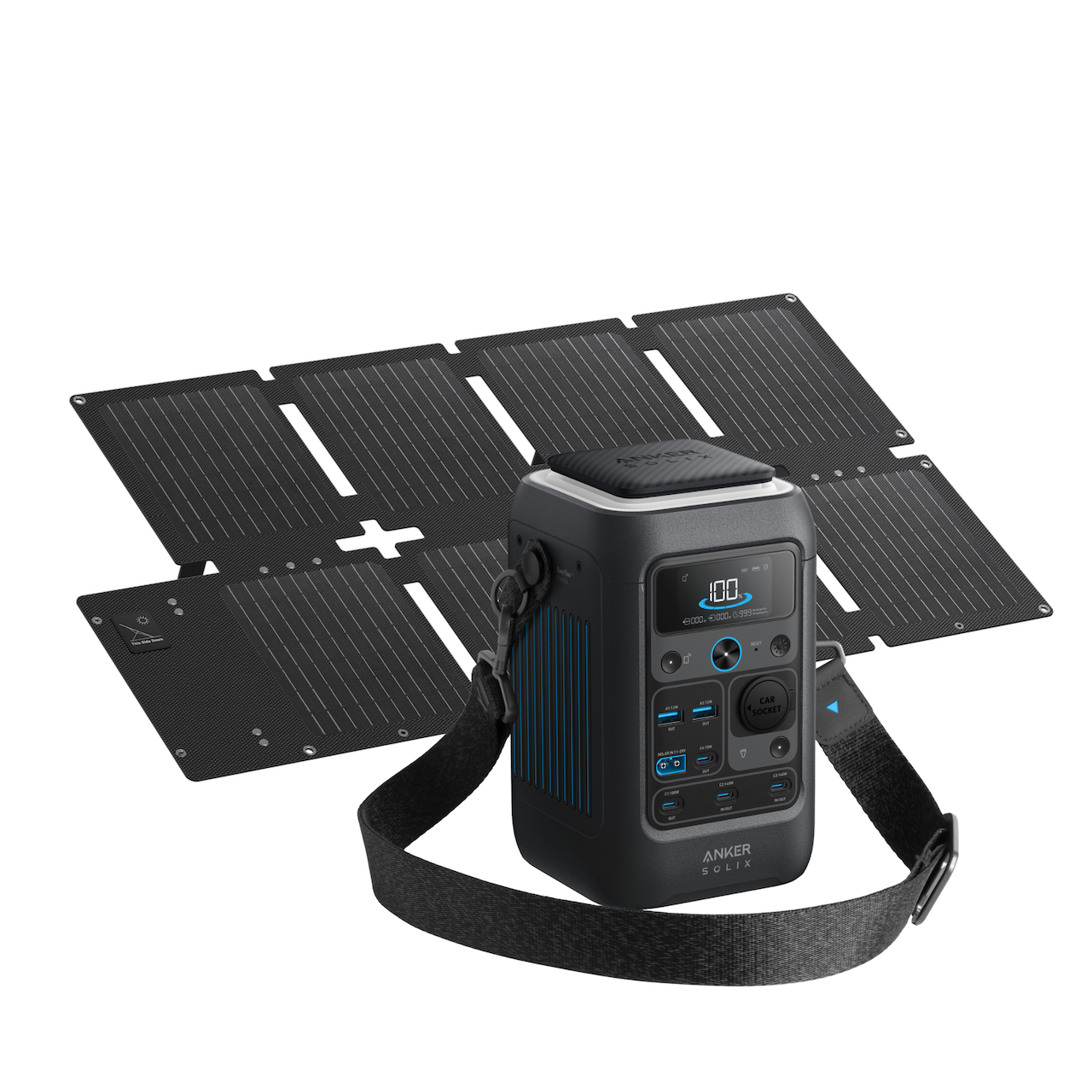 Kit Statie de alimentare Anker Solix C300X DC cu Panou solar Anker Solix 60W portabil