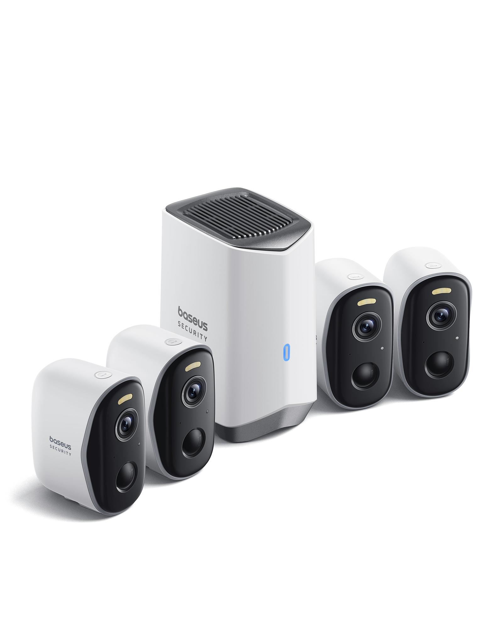 Kit supraveghere video Baseus Security N1 Plus, 2K HD, IP67, Night Vision, Autonomie 270 zile, HomeStation H1 + 4 camere video