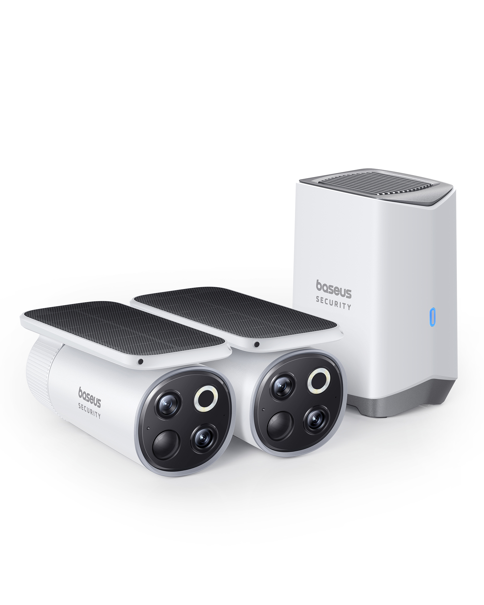 Kit supraveghere video Baseus Security S1 Pro, Wireless, 3K, IP67, Panou Solar integrat, HomeStation H1 + 2 camere video