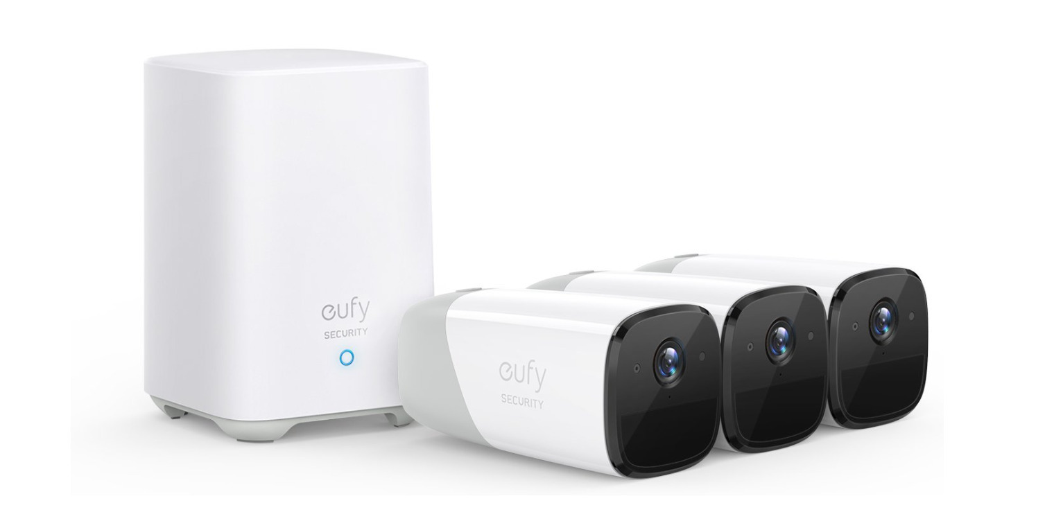 Kit supraveghere video eufyCam 2 Pro Security wireless, Rezolutie 2K, IP67, Nightvision, 3 camere video