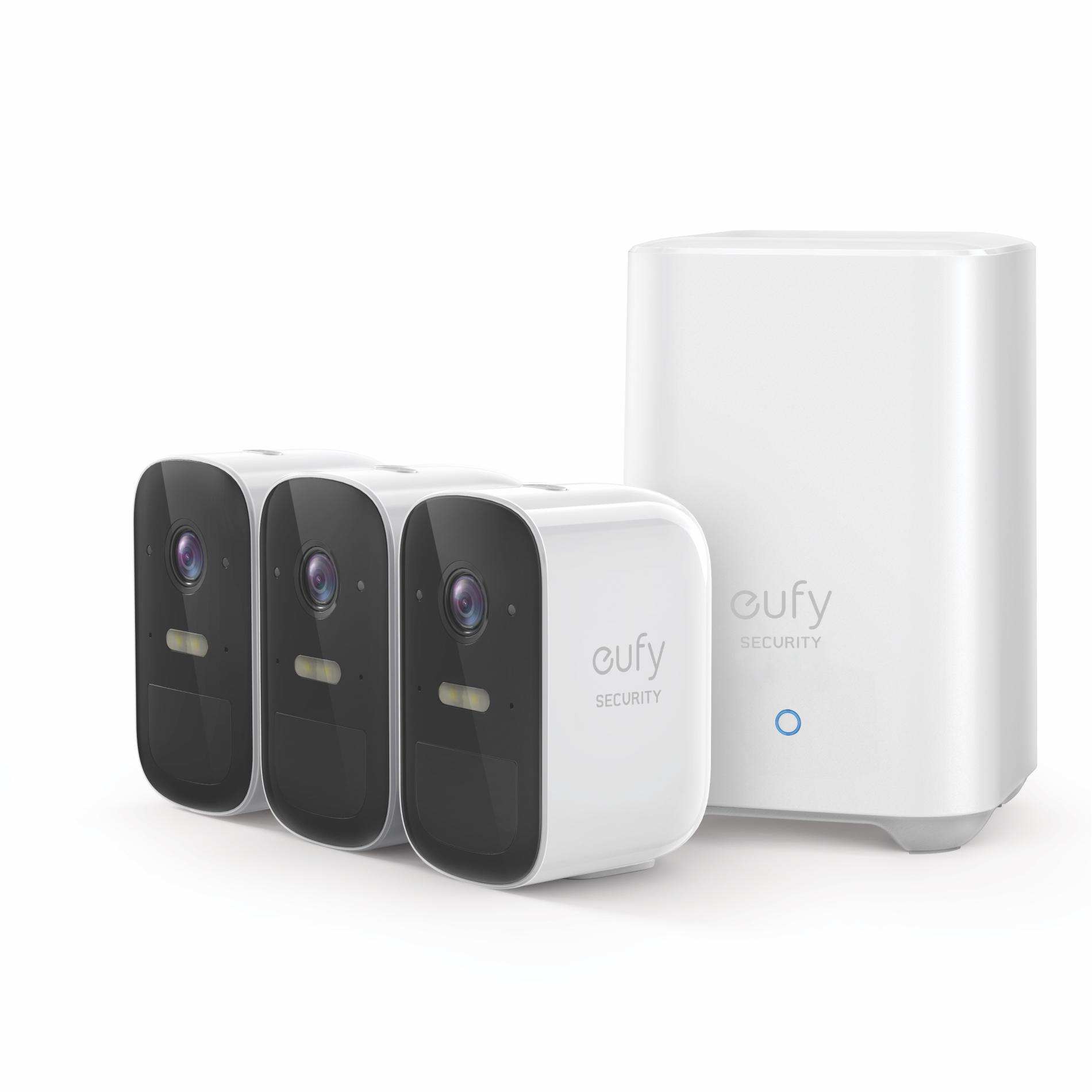 Kit supraveghere video eufyCam 2C Security wireless, HD 1080p, IP67, Nightvision, 3 camere video