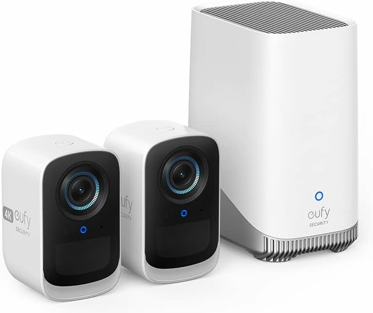 Kit supraveghere video eufyCam 3C S300, 4K Ultra HD, BionicMind™, Nightvision, Homebase 3 + 2 camere video eufyCam 3C