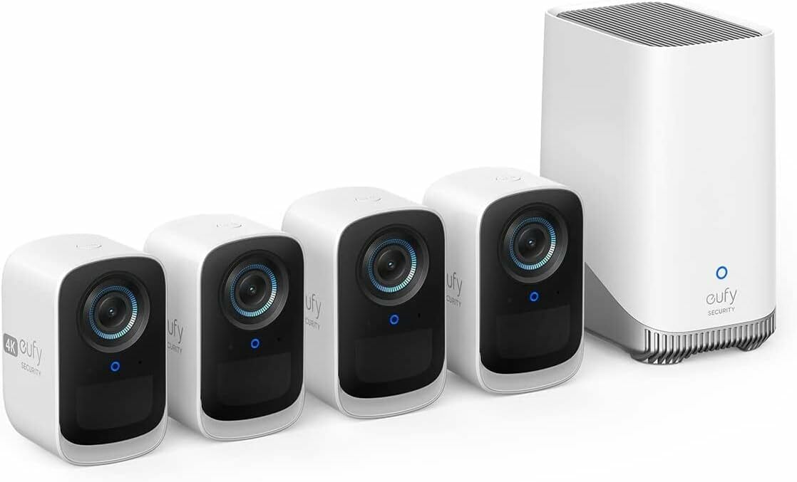 Kit supraveghere video eufyCam 3C S300  4K Ultra HD  BionicMind™  Nightvision  Homebase 3 + 4 camere video eufyCam 3C