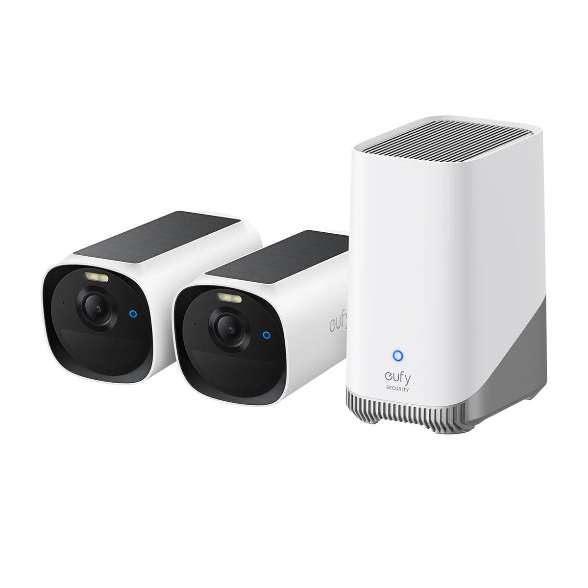 Kit supraveghere video eufyCam E40, 2K HD, Incarcare solara, MaxColour Vision, Homebase 3 + 2 camere video