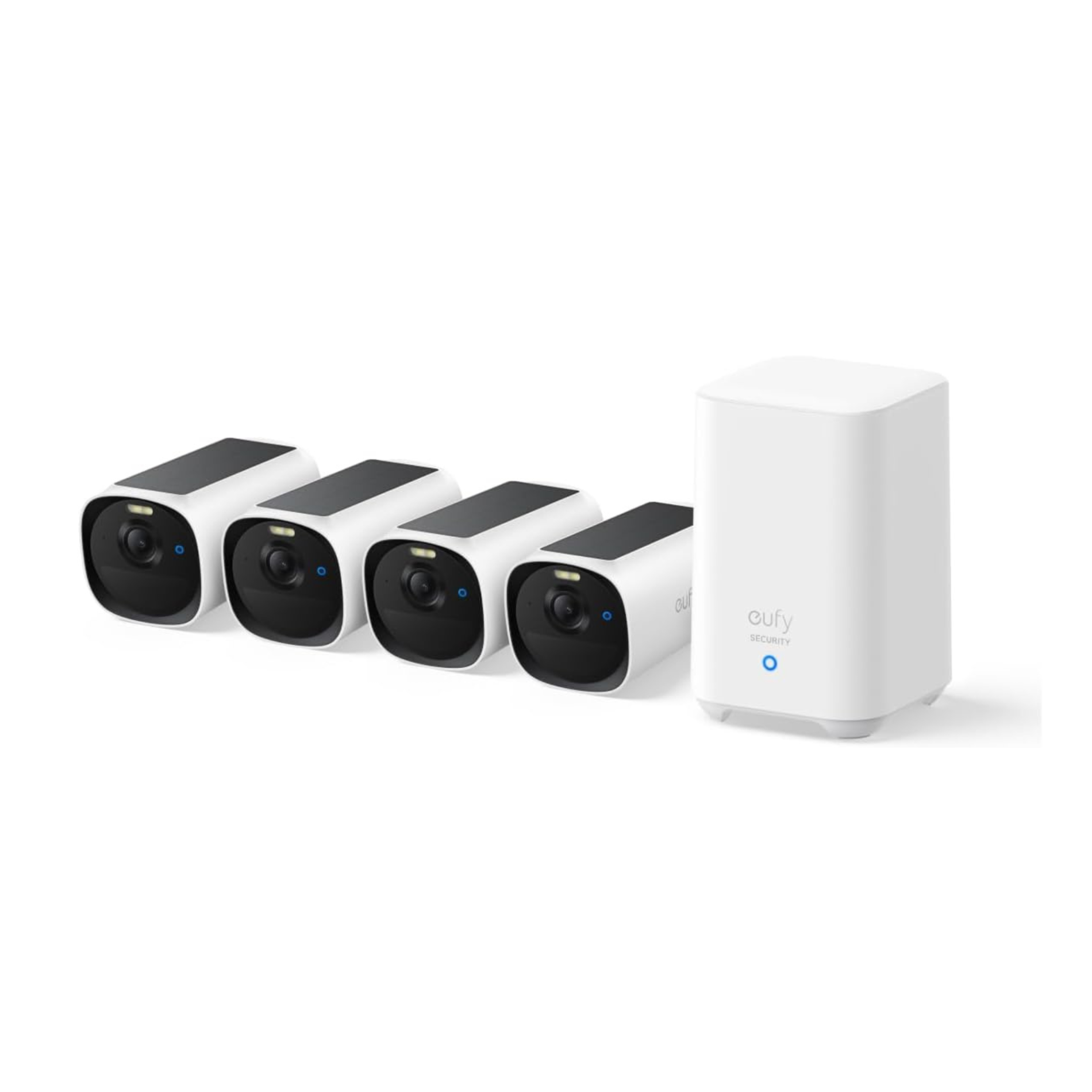 Kit supraveghere video eufyCam E40, 2K HD, Incarcare solara, MaxColour Vision, Homebase 2 + 4 camere video