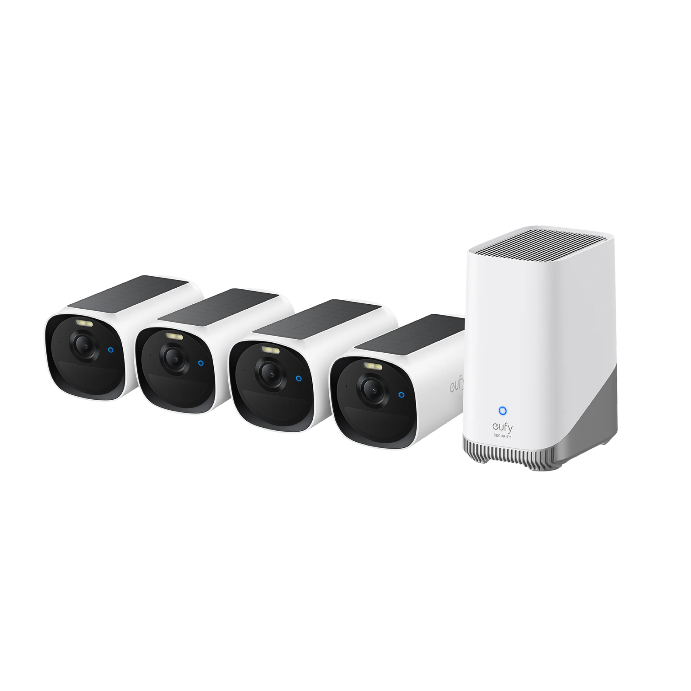 Kit supraveghere video eufyCam E40, 2K HD, Incarcare solara, MaxColour Vision, Homebase 3 + 4 camere video