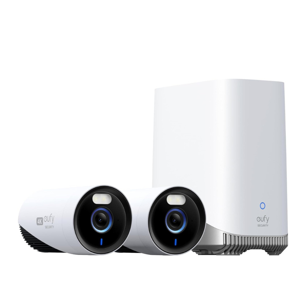 Kit supraveghere video wired eufyCam E330 (Professional), Rezolutie 4K, AI, Supraveghere 24/7, HomeBase 3 + 2 camere video, Alb