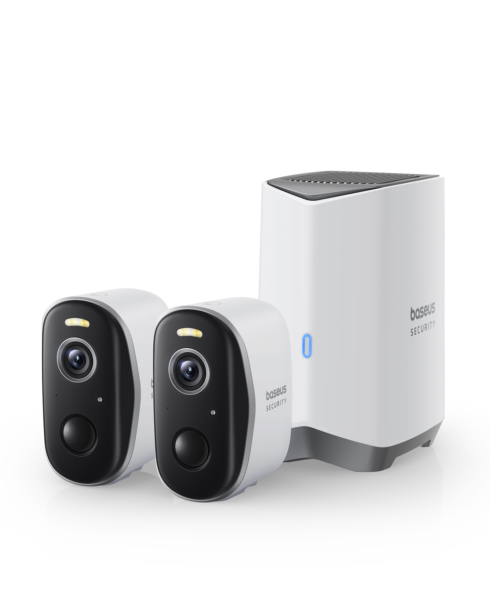 Kit supraveghere video wireless Baseus Security N1 Plus HomeStation + 2 camere alb