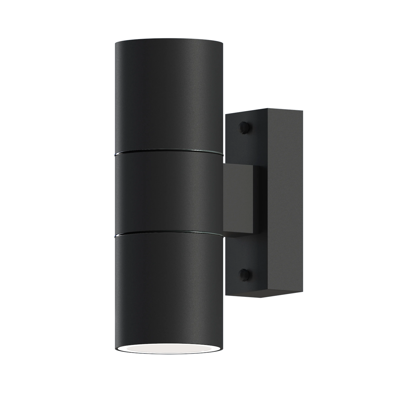 Lampa de perete de exterior LED Calex Turin, 2x bec GU10, otel inoxidabil, IP54, inaltime 170 mm, Negru