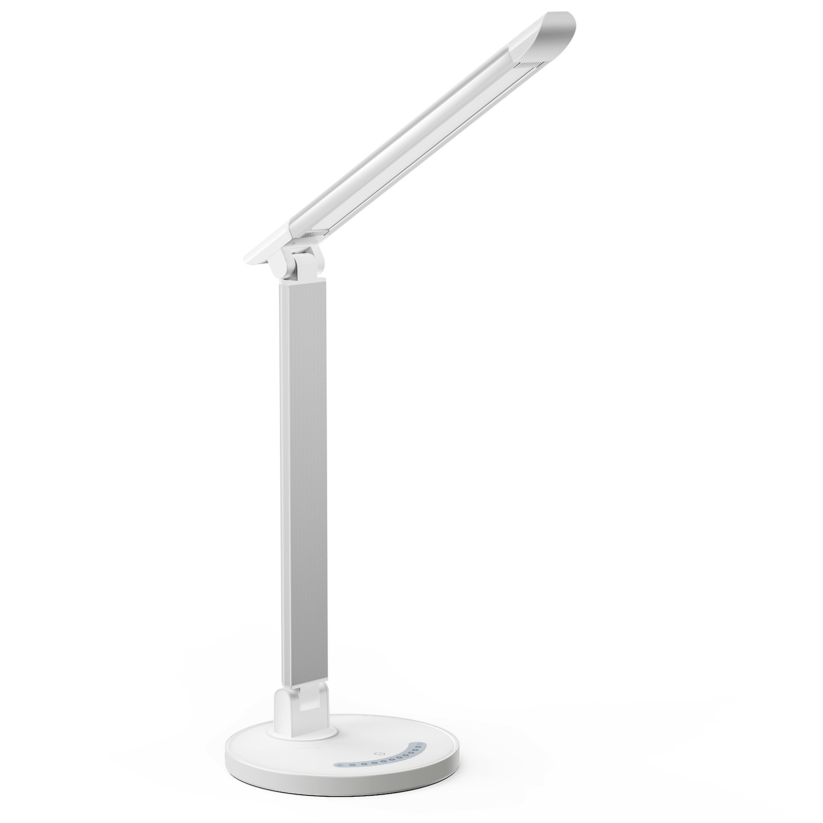 Lampa LED de birou TaoTronics TT-DL13, 12W, 510 lm, Control touch, port incarcare USB 5V/1A, 5 moduri lumina, 44.4 cm, Protectie ochi, Clasa energetica D, Alb