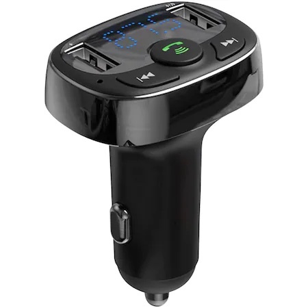 Modulator FM Bluetooth Baseus S-09A, 2x USB, 1x MicroSD, 3.4A, Negru