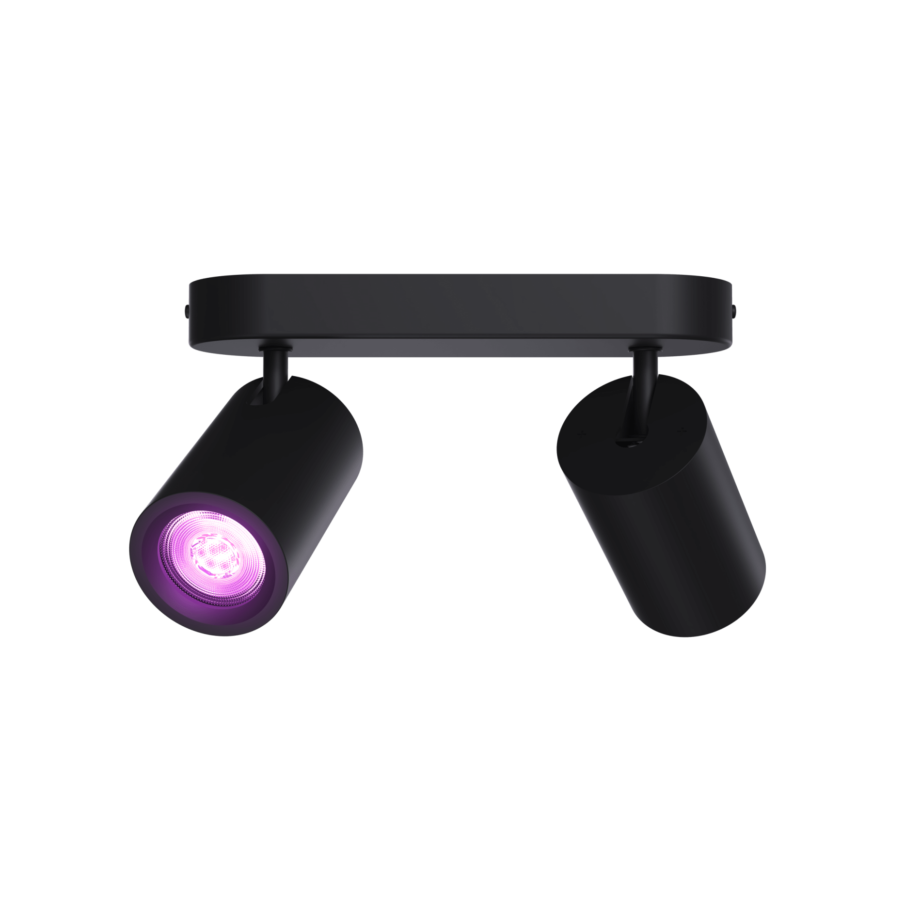 Plafoniera Calex Smart, Rotative in 2 directii, 2 Becuri GU10, 345 lumeni, Aplicatie dedicata, Compatibil cu Amazon Alexa, Negru