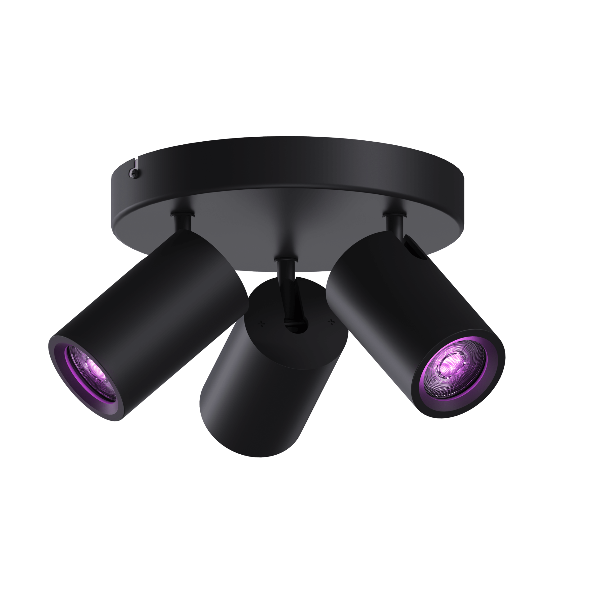 Plafoniera Calex Smart, Rotative in 3 directii, 3 Becuri GU10, 345 lumeni, Aplicatie dedicata, Compatibil cu Amazon Alexa, Negru