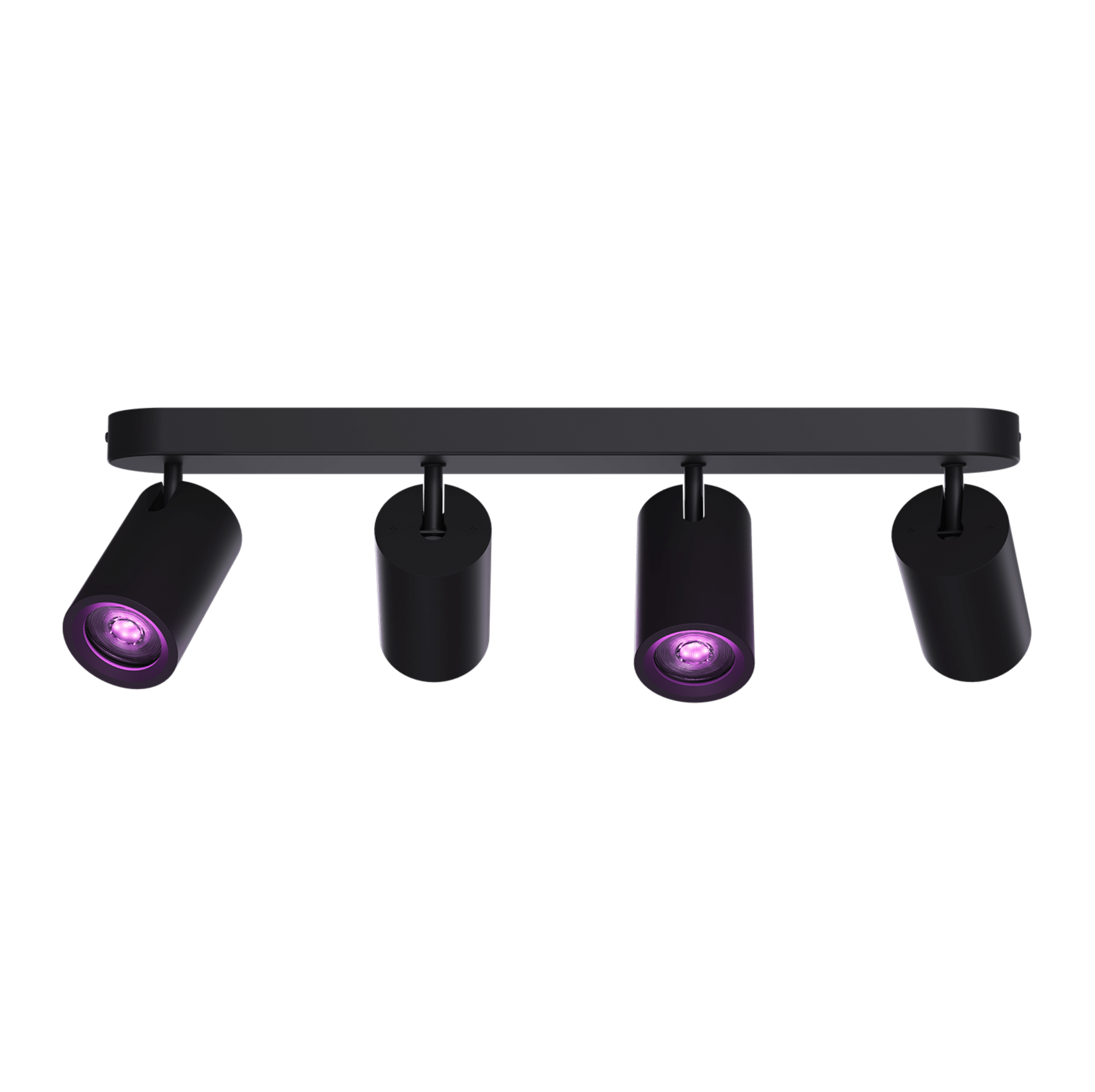 Plafoniera Calex Smart, Rotative in 4 directii, 4 Becuri GU10, 345 lumeni, clasa G, Aplicatie dedicata, Compatibil cu Amazon Alexa, Negru