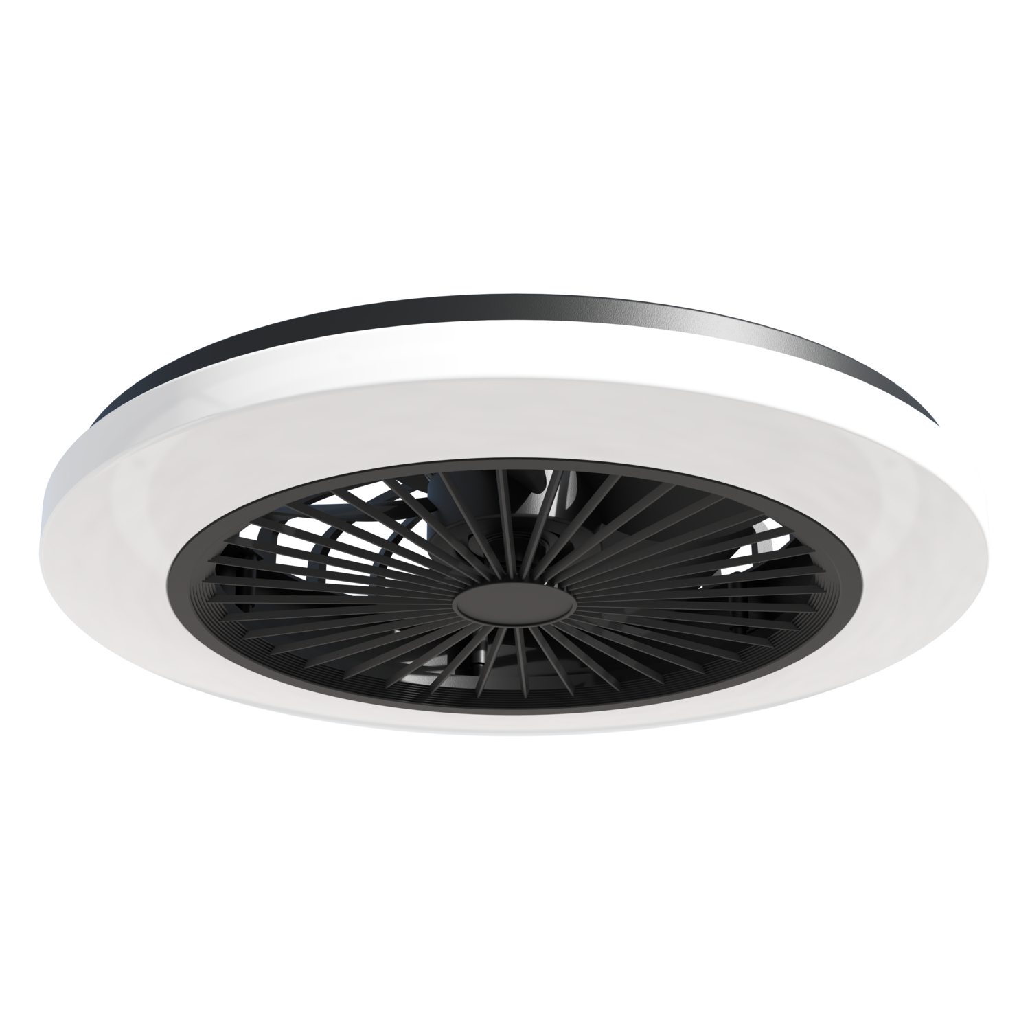 Plafoniera cu ventilator LED Calex Smart Ceiling Fan 50cm, lumina calda/rece, 21.5W, IP20, telecomanda inclusa, 650 lm, clasa E, Negru