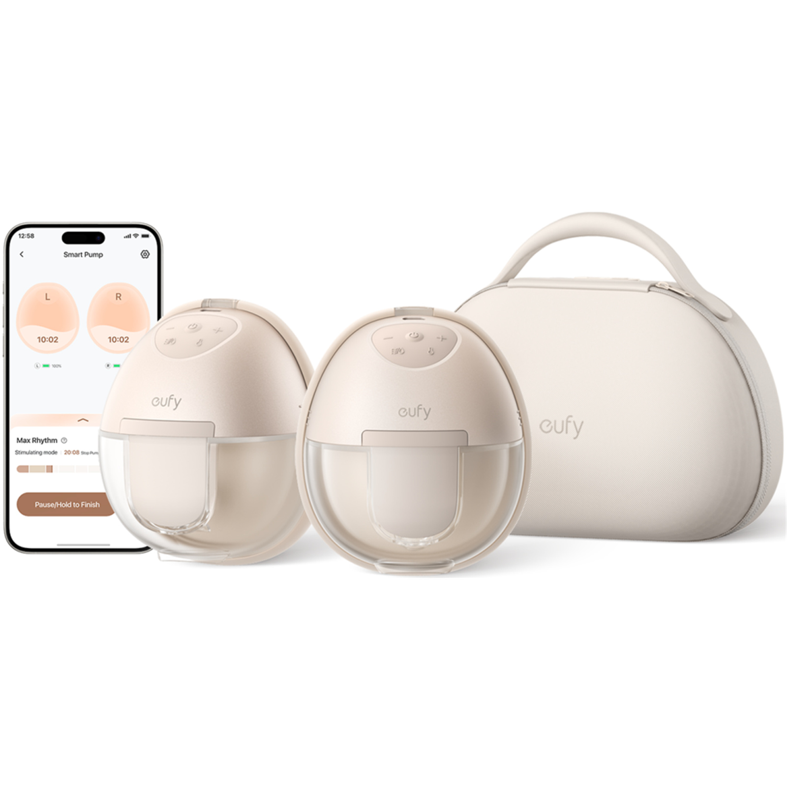Pompa de san portabila eufy S1 Pro, Tehnologie HeatFlow™, Confort optim, Bej