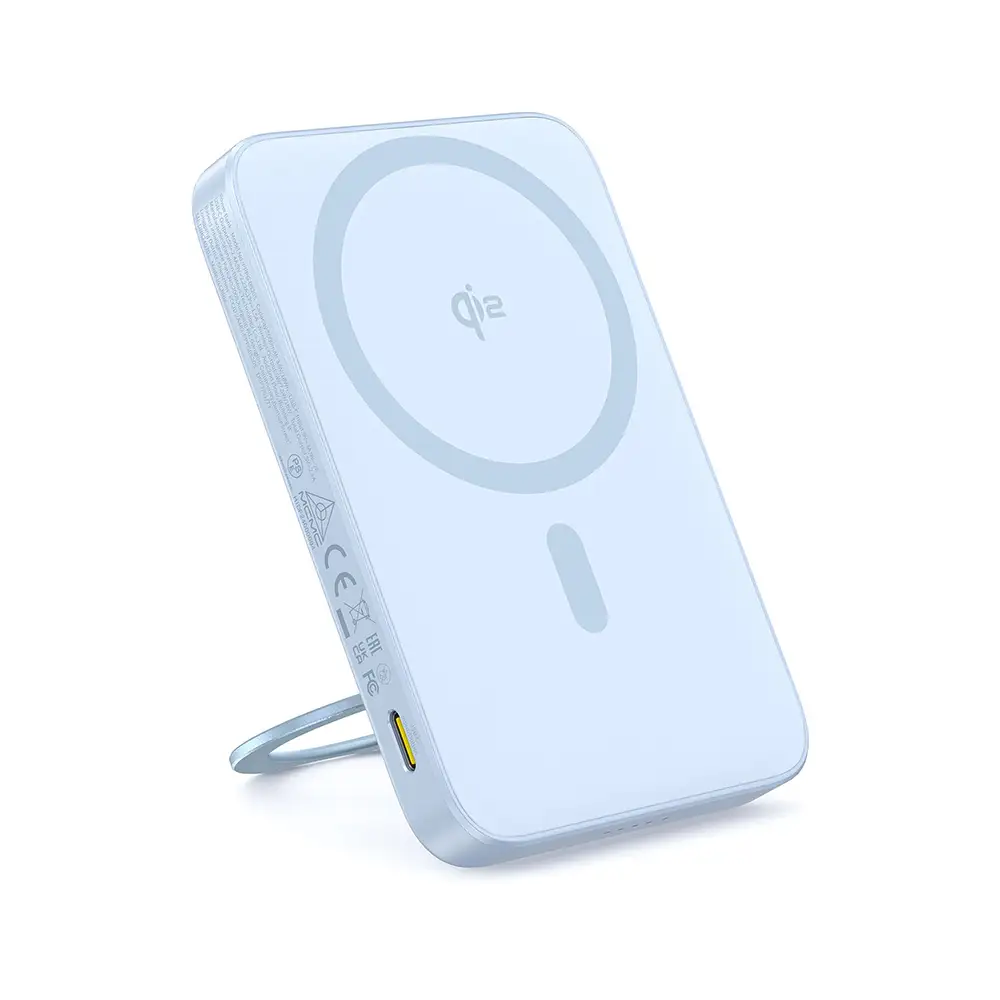 Baterie externa Baseus PicoGo Qi2 Magnetic 5000mAh, 20W, cu cablu USB-C 30cm inclus, Albastru