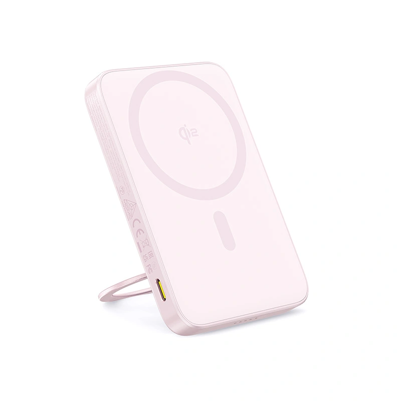 Baterie externa Baseus PicoGo Qi2 Magnetic 5000mAh, 20W, cu cablu USB-C 30cm inclus, Roz