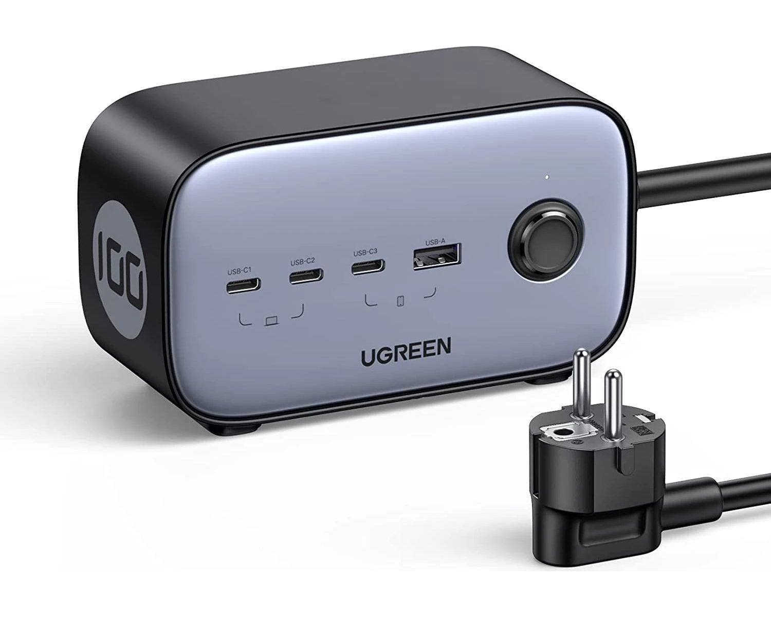 Prelungitor smart Ugreen Nexode Pro, 100W, 3x AC 220V, 3x USB-C, 1x USB-A, Gri