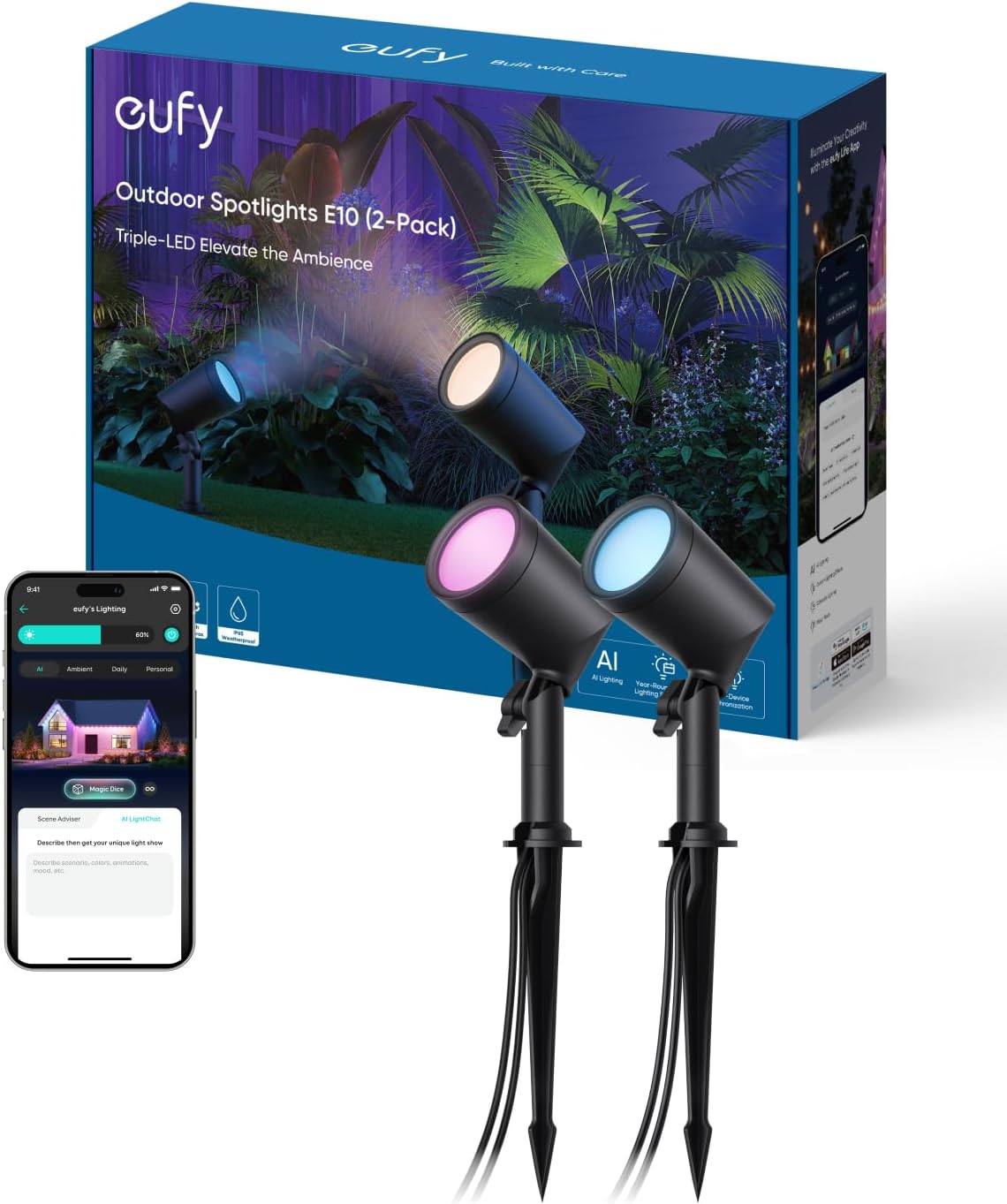 Reflectoare smart de exterior eufy Spotlights E10 2pack
