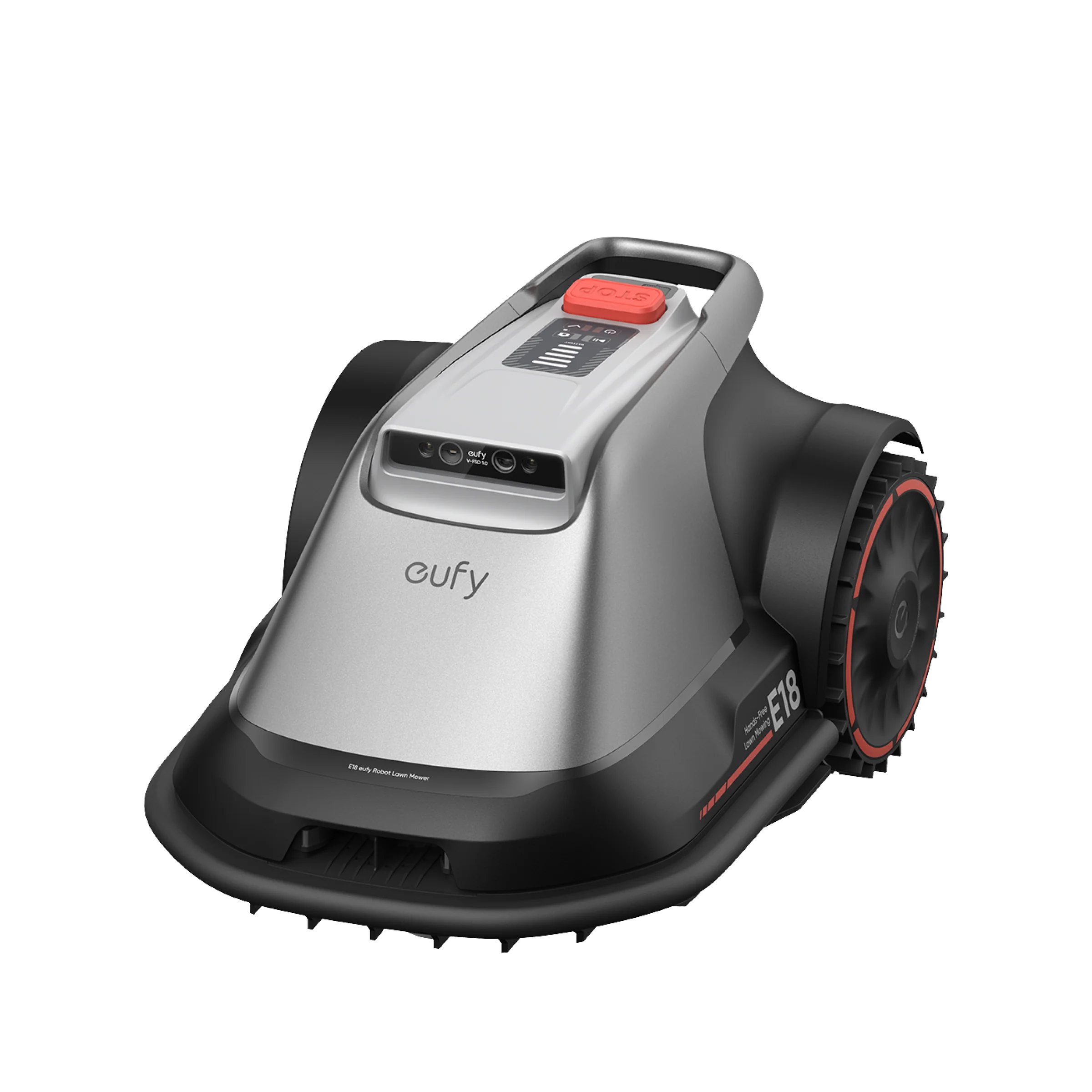 Robot de tuns iarba/gazon eufy E18, Auto Mapare, Management Multi-Zone, Evitare Obstacole cu AI, Gri