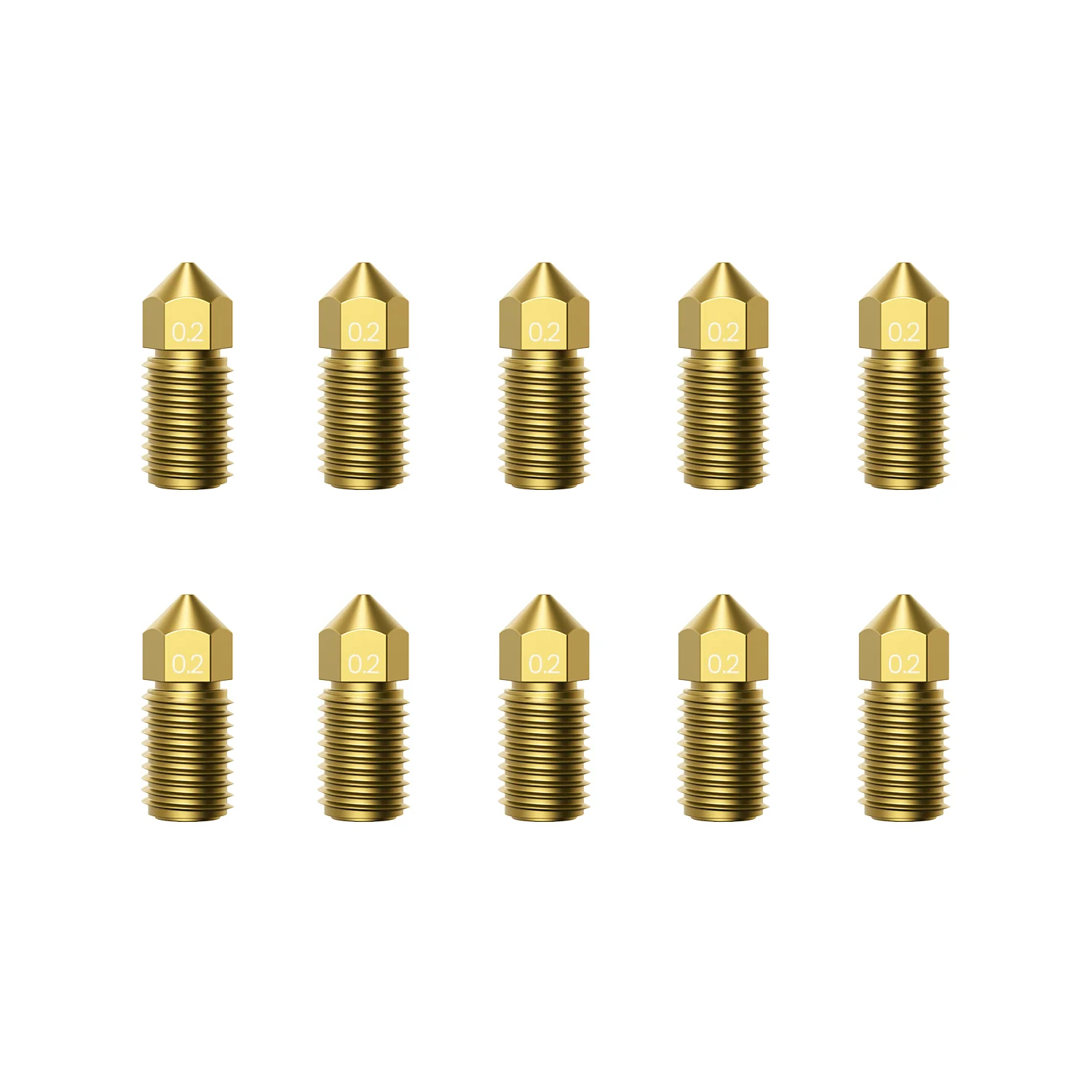 Set 10 Duze Extrudare pentru imprimanta 3D AnkerMake M5, Auriu, 0.2mm