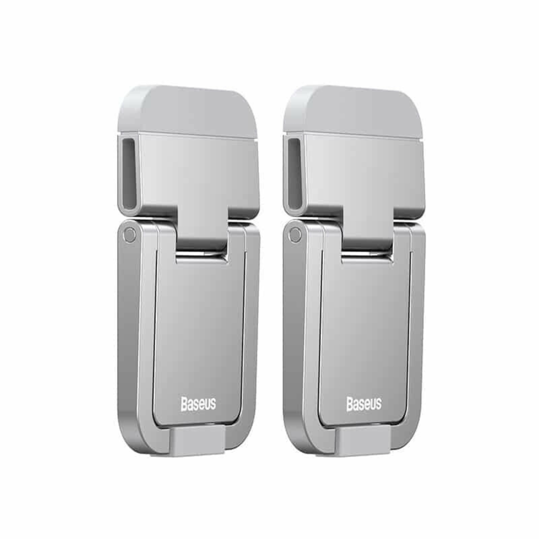 Set 2 Cleme Pliabile Suport Laptop Baseus, Fixare Adeziva, Argintiu