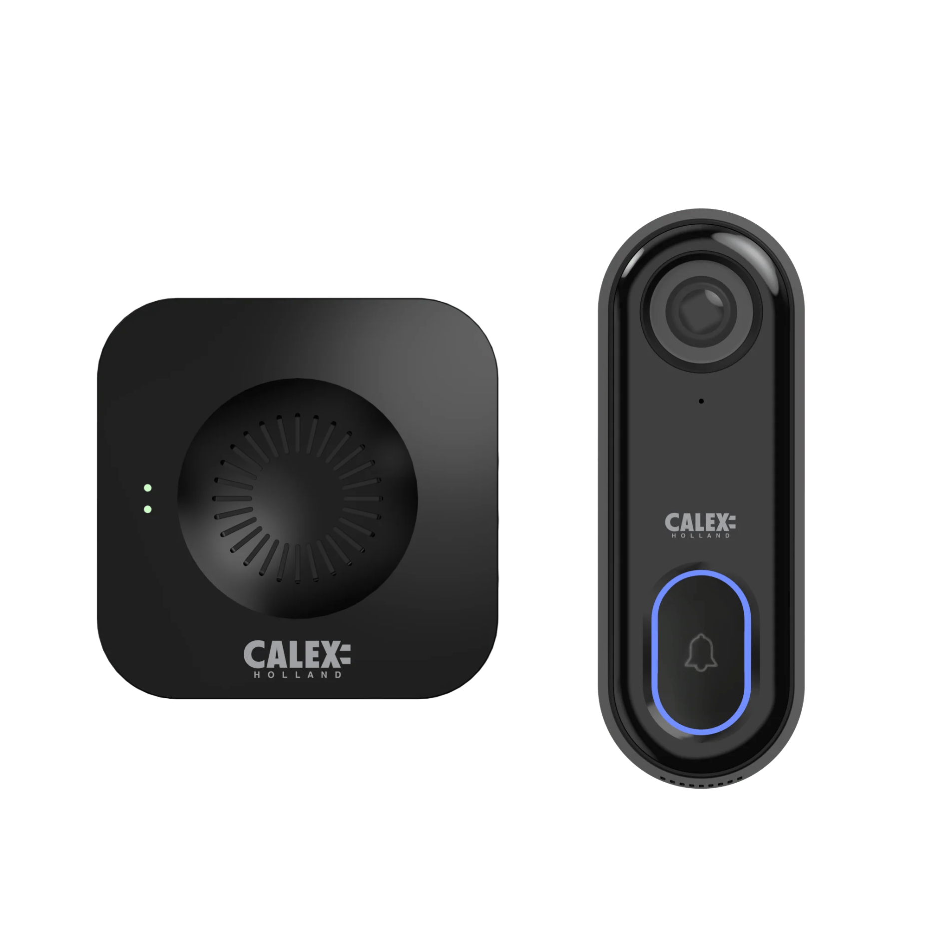 Set sonerie video Calex Smart 1080P cu difuzor wireless, Negru