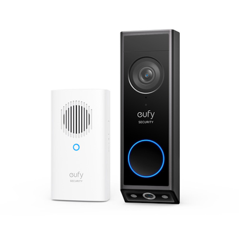 Set Sonerie video eufy E340 cu difuzor wireless (HomeBase Mini), Dual Camera, 2K HD, Negru