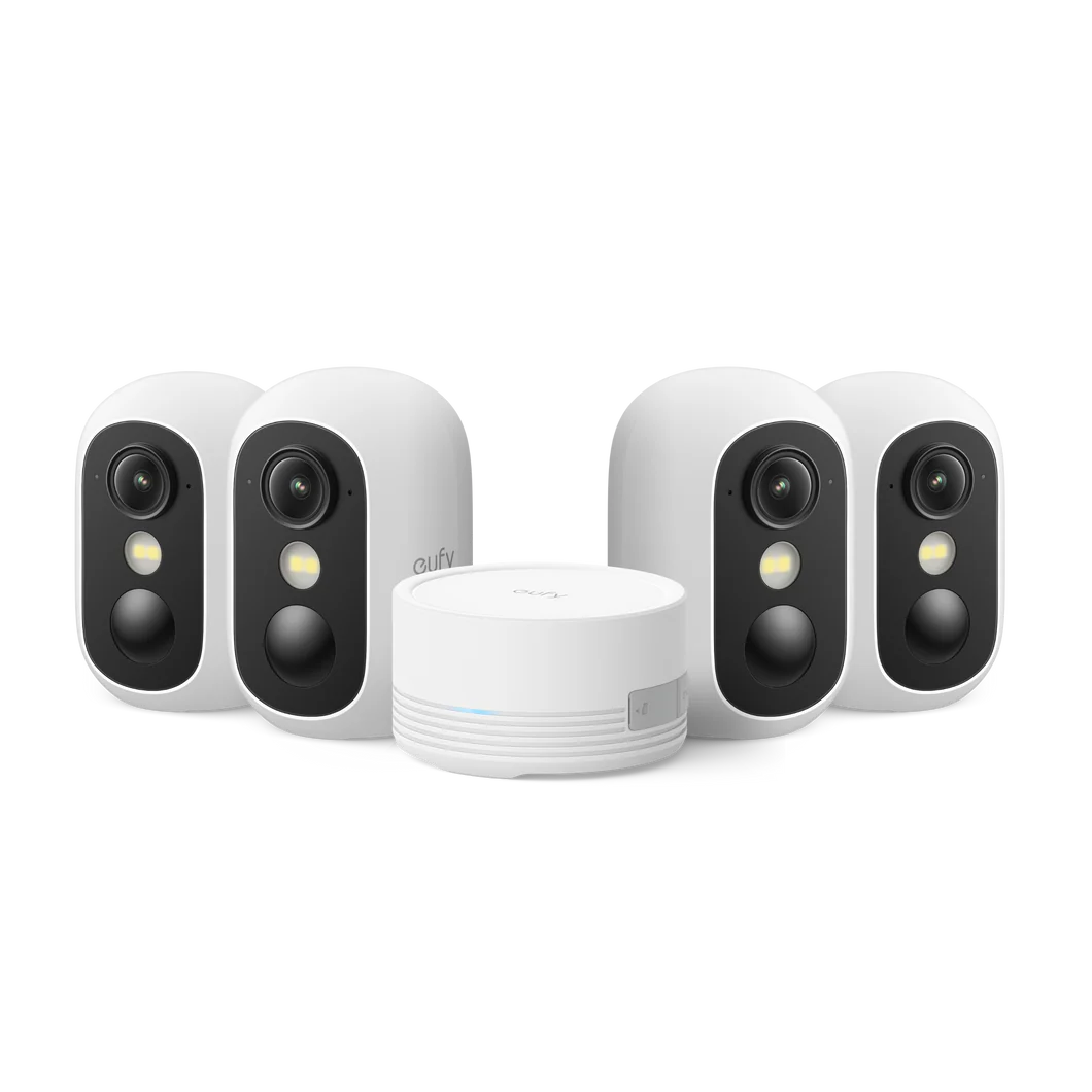 Sistem supraveghere video eufyCam C35 Wireless, IP67, Color Night Vision, Set HomeBase Mini + 4 camere Full HD