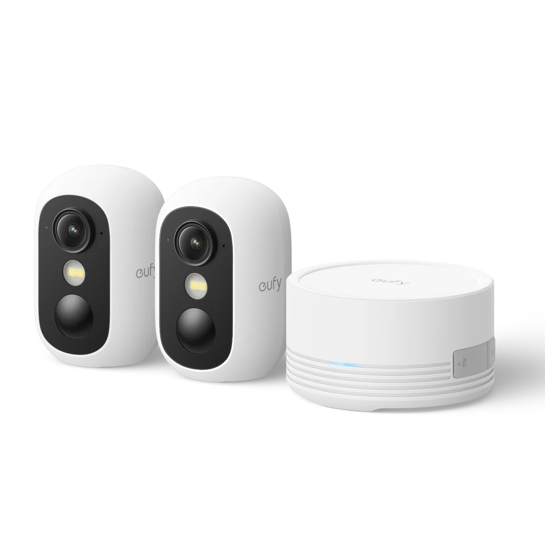 Sistem supraveghere video eufyCam C35 Wireless, IP67, Color Night Vision, Set HomeBase Mini + 2 camere Full HD