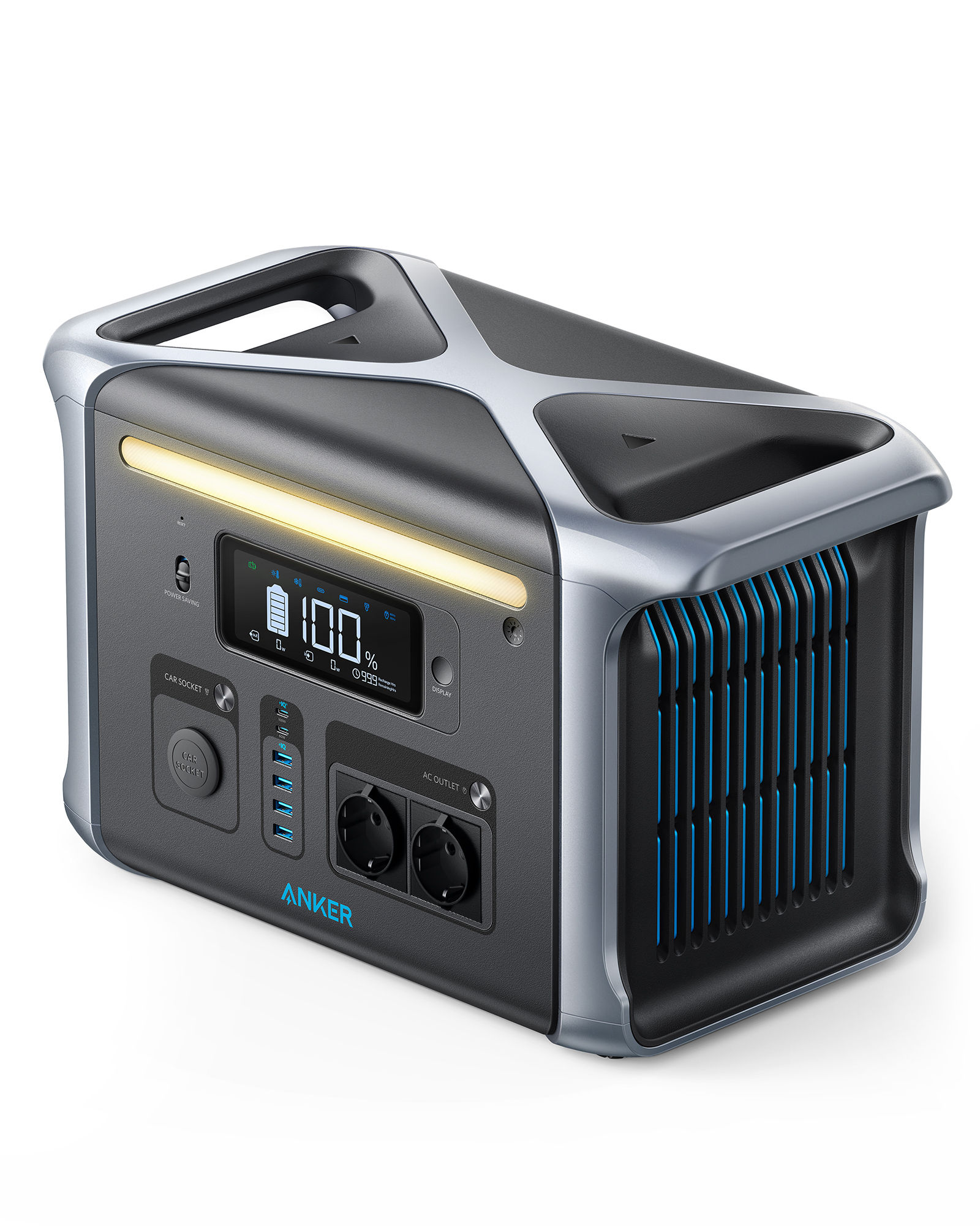 Statie de alimentare portabila Anker 757 Portable Power Station, PowerHouse 1229Wh, LiFeP04, 1500W Generator Solar, 9 porturi incarcare, lumina LED