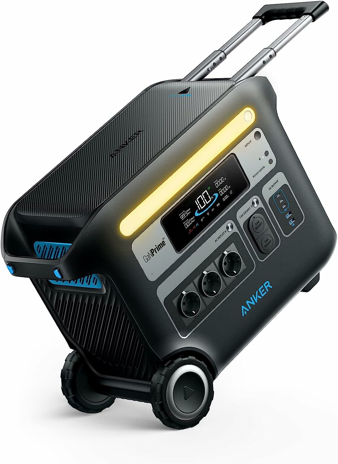 Statie de incarcare portabila Anker Solix F2000, 2048 Wh, 2300 W, intrare incarcare solara pana la 1000 W, aplicatie iOS si Android
