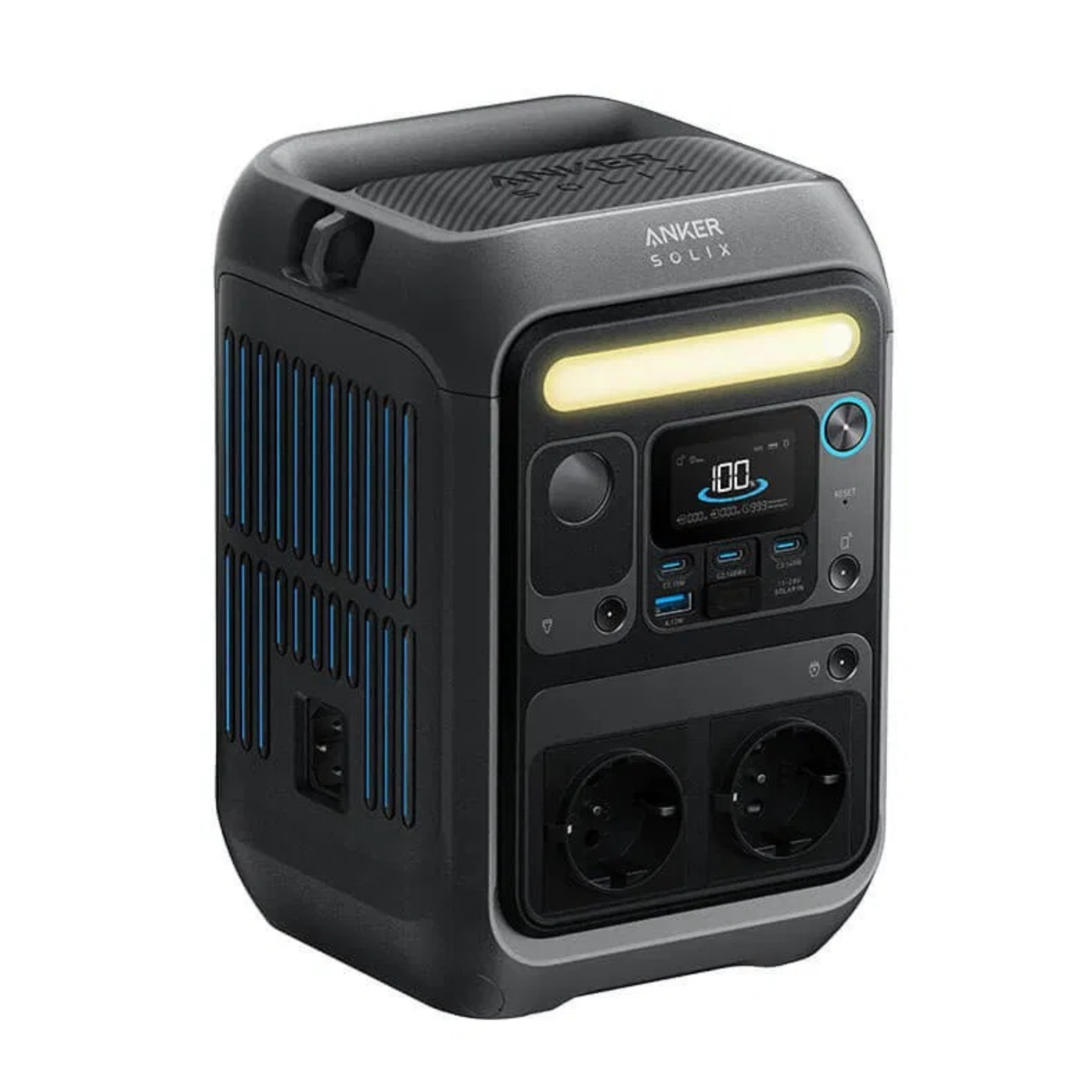 Statie de incarcare portabila Anker Solix C300X AC, 288Wh, 300W, 1x USB-A, 3x USB-C, 2x AC, Gri