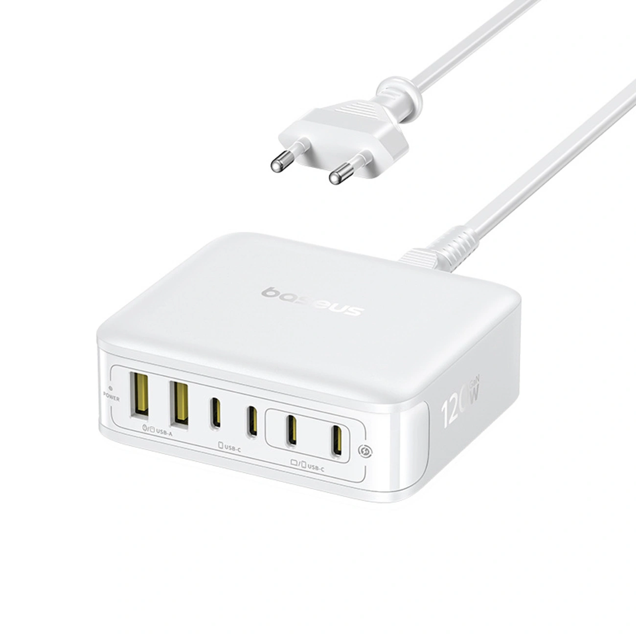 Statie incarcare Baseus EnerFill FH21 120W, 4x USB-C, 2x USB-A, Alb