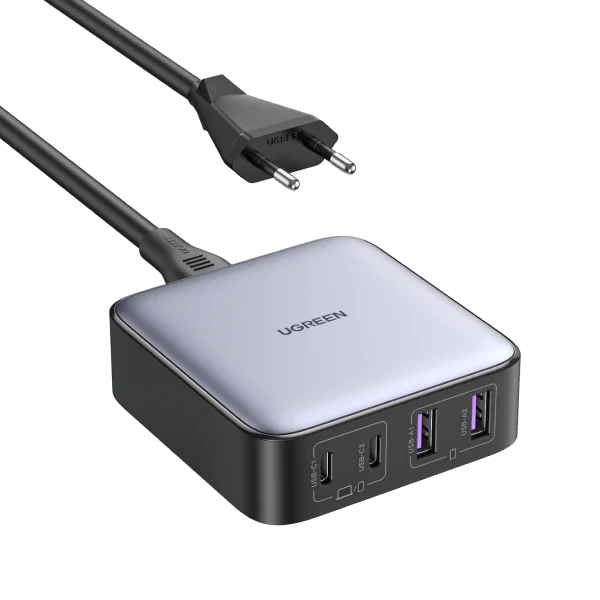 Statie incarcare UGREEN Nexode 65W, 2x USB, 2x USB-C, Cablu Inclus 2m, Negru/Gri