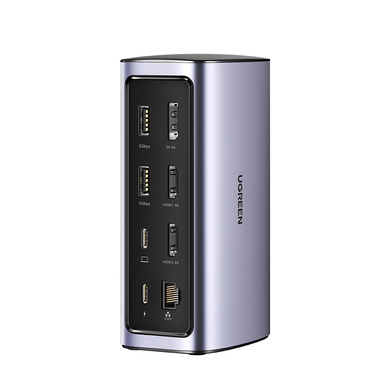 Statie Incarcare UGREEN Revodok Pro 312 12-in-1, USB-C, HMDI, RJ45 Ethernet, SD/TF, DisplayPort, 8K, Gri