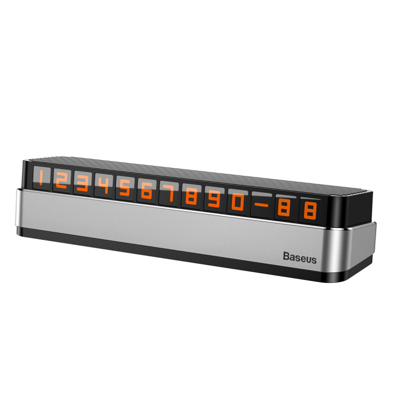 Suport auto Baseus pentru numar telefon bord Moonlight, Argintiu