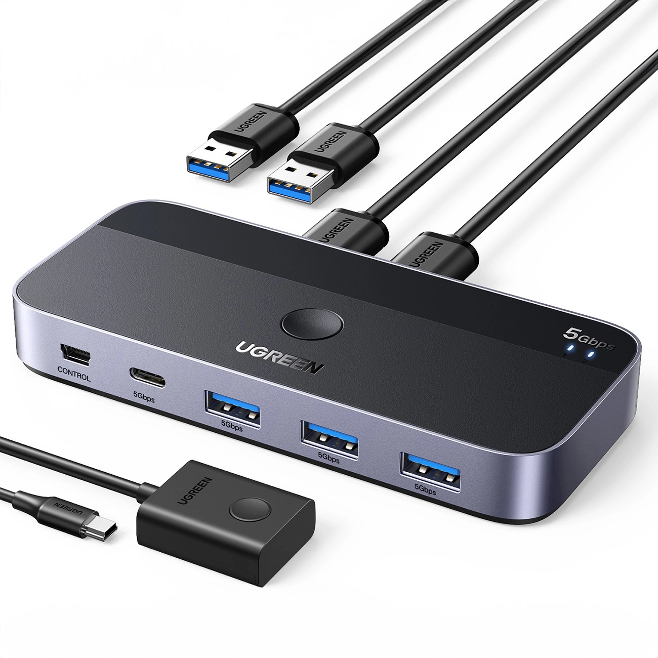 Switch Sharing Ugreen USB 3.0 2-in-4 switch, Gri