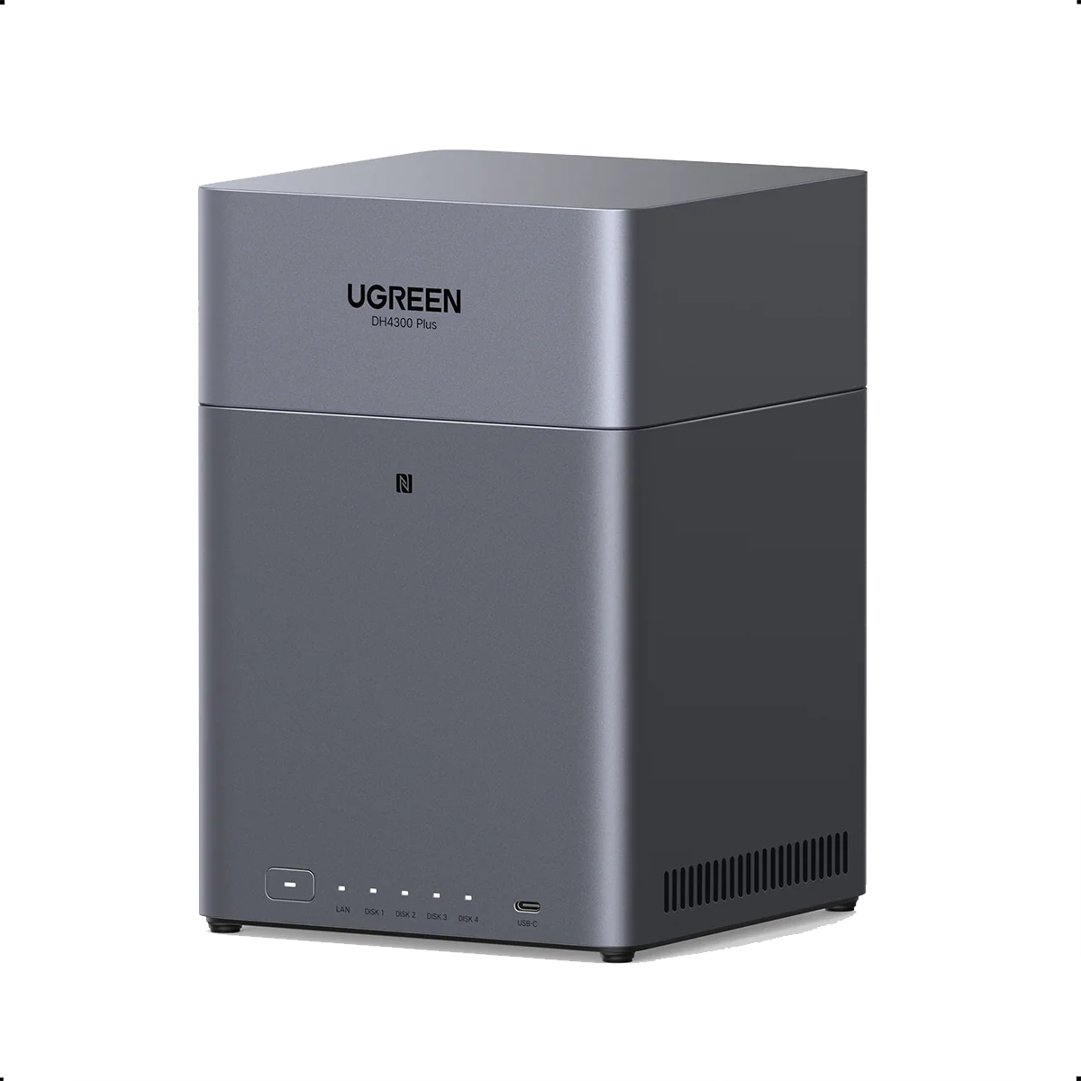 UGREEN Network Attached Storage DH4300 Plus CPU A76+A55 8 Core, 4-Bay, 8GB LPDD4X, HDMI 4K, 2.5GbE LAN (Diskless)
