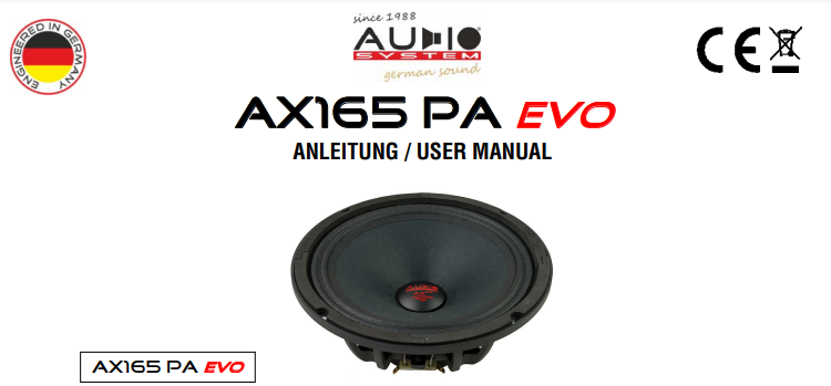 Difuzoare Audio System Ax Pa Evo Frecvente Medii Extrem Dynamic De Mm Cu Magnet