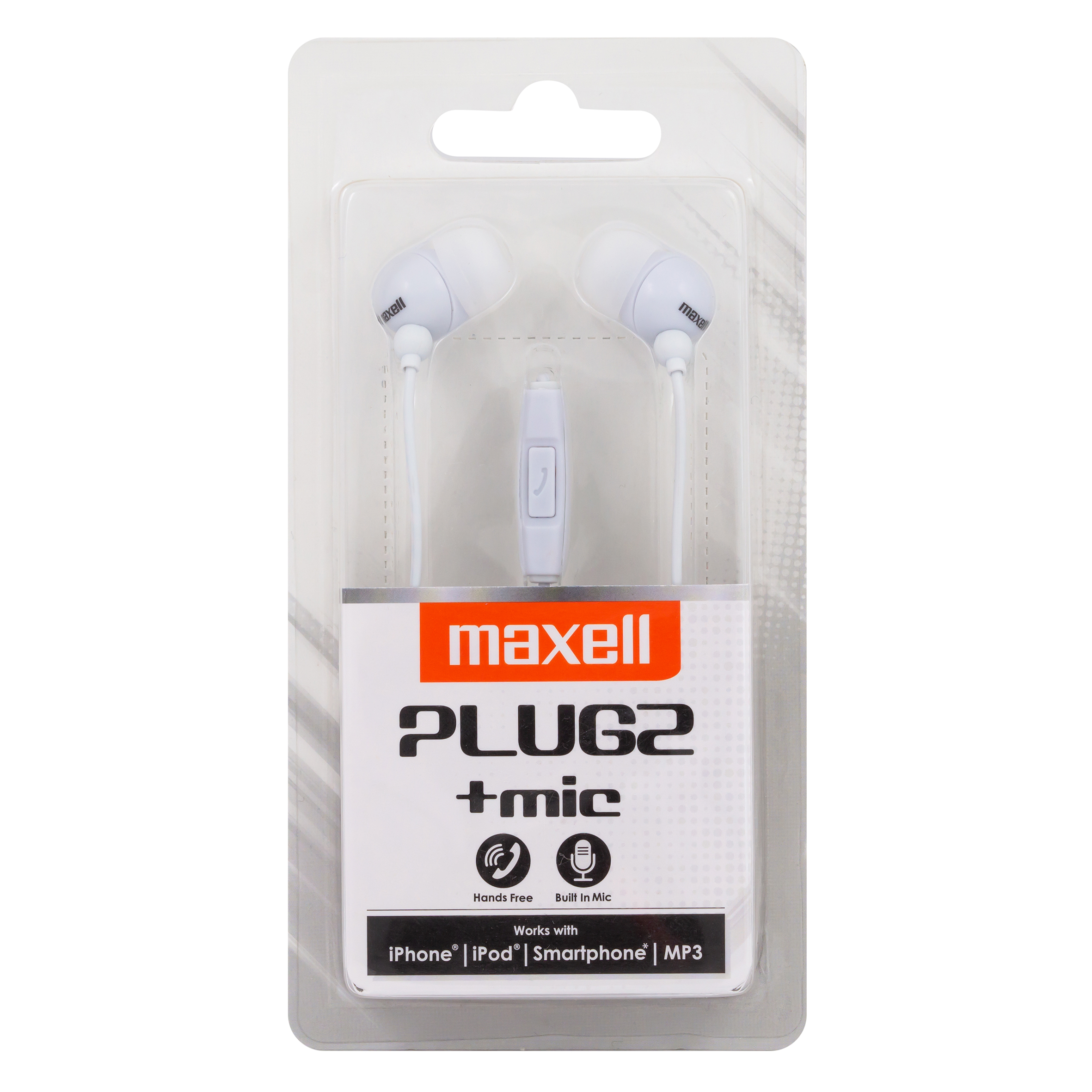 Maxell casca digital stereo Plugz  Microfon White 303760