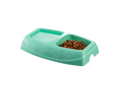 Castron dublu 4DOG Deluxe Verde 2×0,25L 2x025L