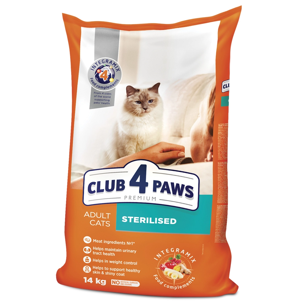 CLUB 4 PAWS Adult Sterilizat 14kg Hrana Uscata Pisica 14kg