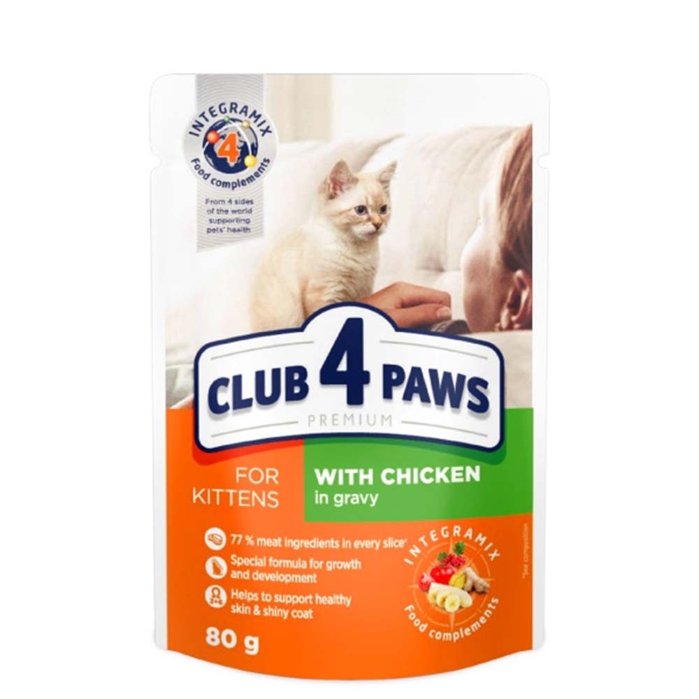 Club 4 Paws Premium Plic Kitten – Pui (in sos) 80g (în
