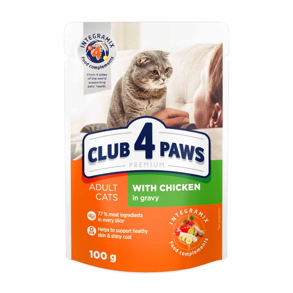 Club 4 Paws Premium Plic Pisica Adult – Pui (in sos) 100g (în