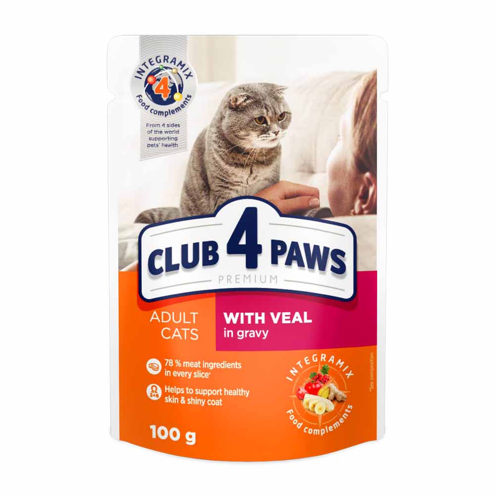 Club 4 Paws Premium Plic Pisica Adult – Vitel (in sos) 100g (în
