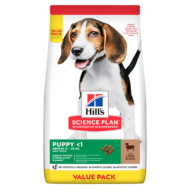 Hrana Uscata Caini HILL’S SP Canine Puppy Medium Lamb and Rice 18kg (Value Pack) 18kg