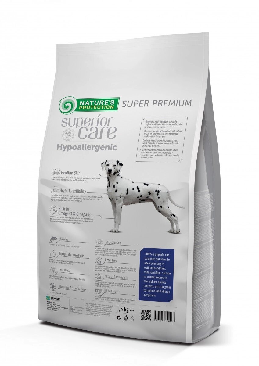 Hrana Uscata Caini NATURES PROTECTION Superior Care Hypoallergenic Grain Free Adult All Breeds 1,5 KG Caine Adult 2023-09-26